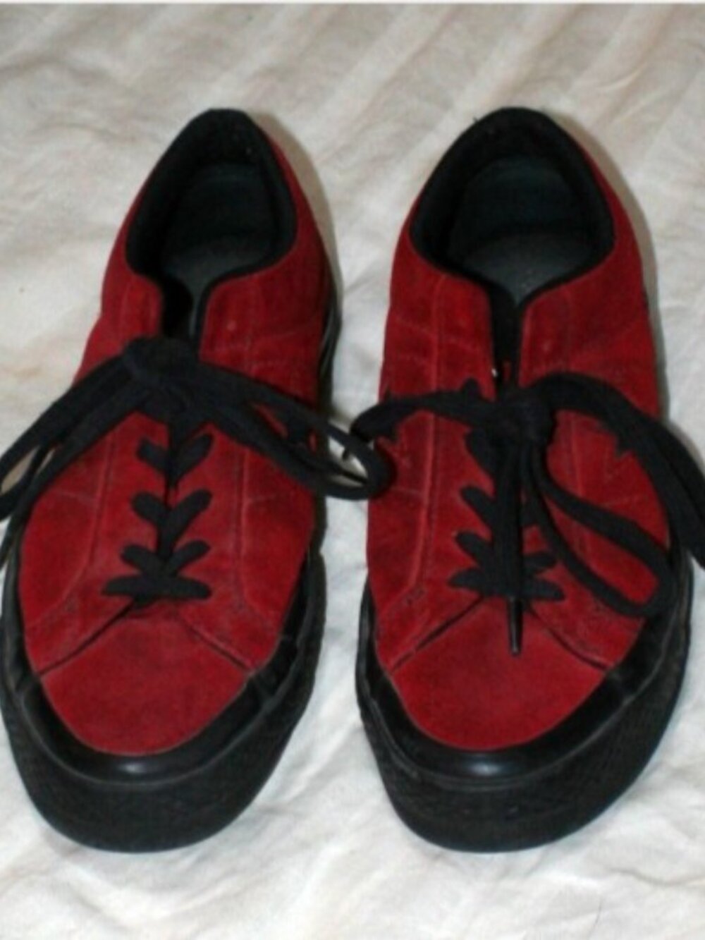 Converse One Star Ox Low Red Suede Black Sneakers Men's 6.5 Women's 8.5 AV8233